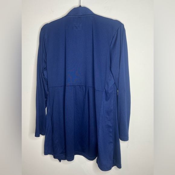 Muk Luks Cardigan Sweater Women's Medium Navy Blue knit Open long sleeve mukluks - Picture 4 of 7